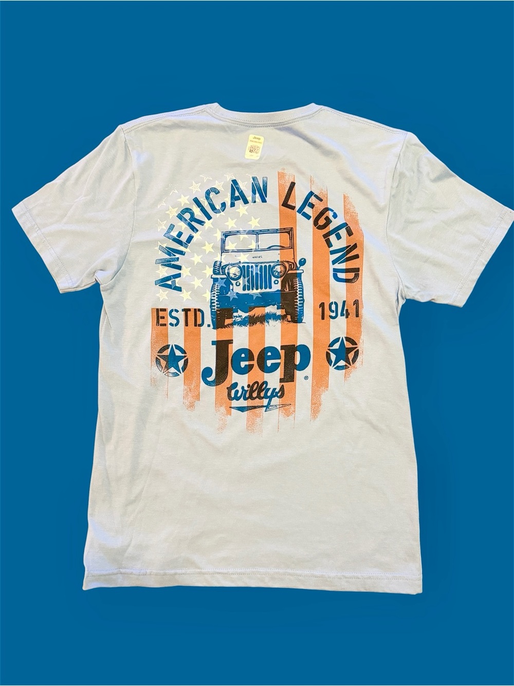 New Unisex American Legends Jeep Willys Flag tee Size Small